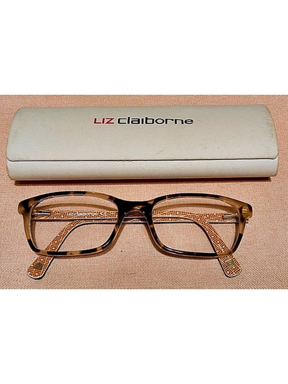 Liz Claiborne L424 Eyeglass FRAMES Rose Tortoise EUC